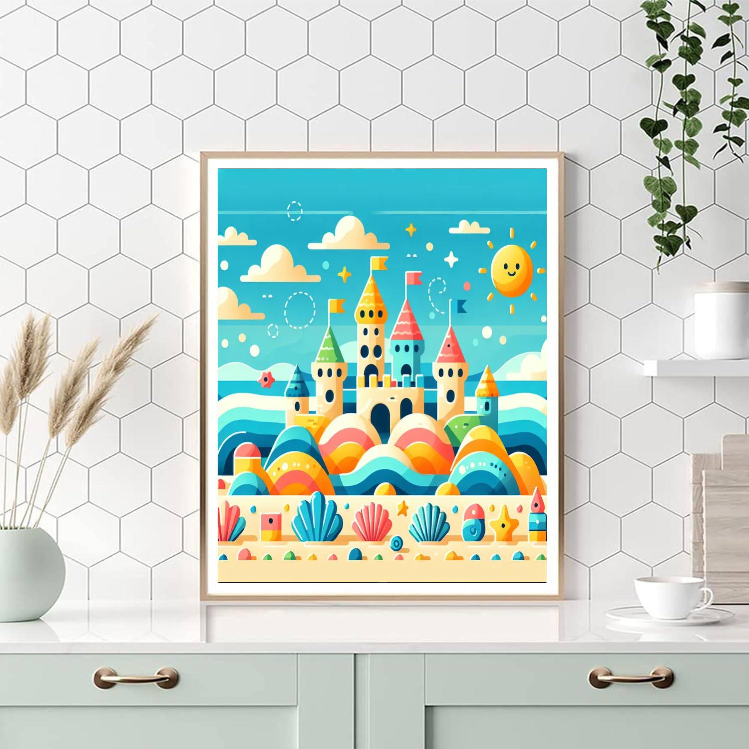 Sandy Beach Day Bliss Painting Number Kit