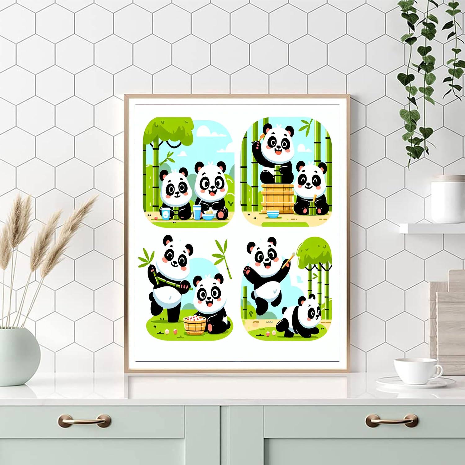 Playful Panda Pandemonium Paint By Color
