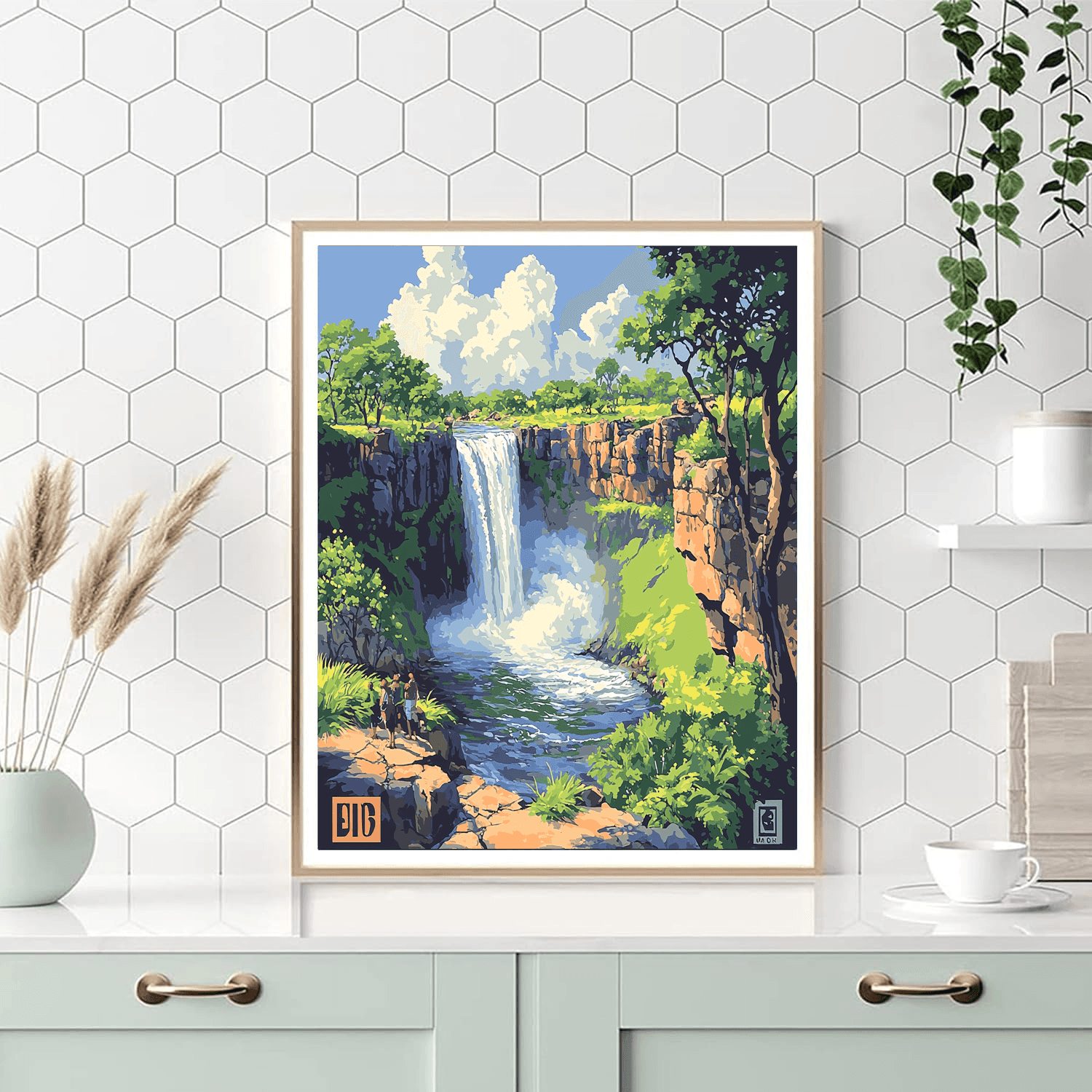 Devil's Pool - Zambia Number Painting