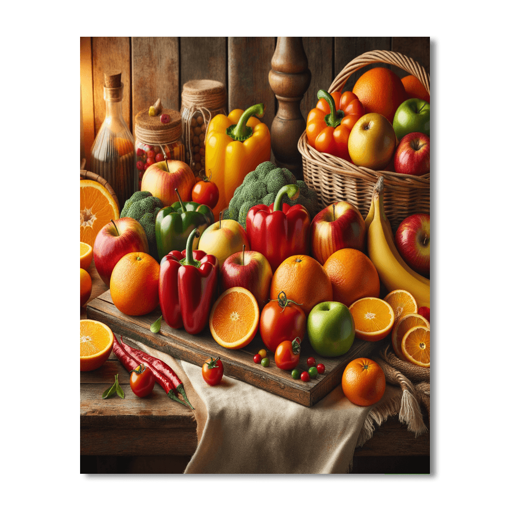 Joyful Farm Fresh Produce Painting Number Kit