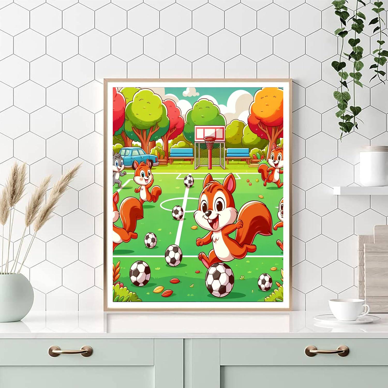 Sporty Squirrels Painting Number Kit