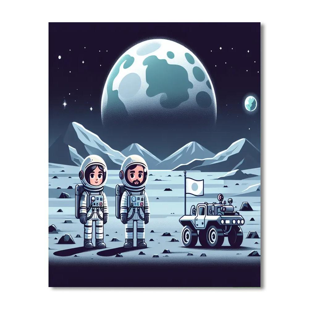Lunar Exploration Journey Painting Number Kit