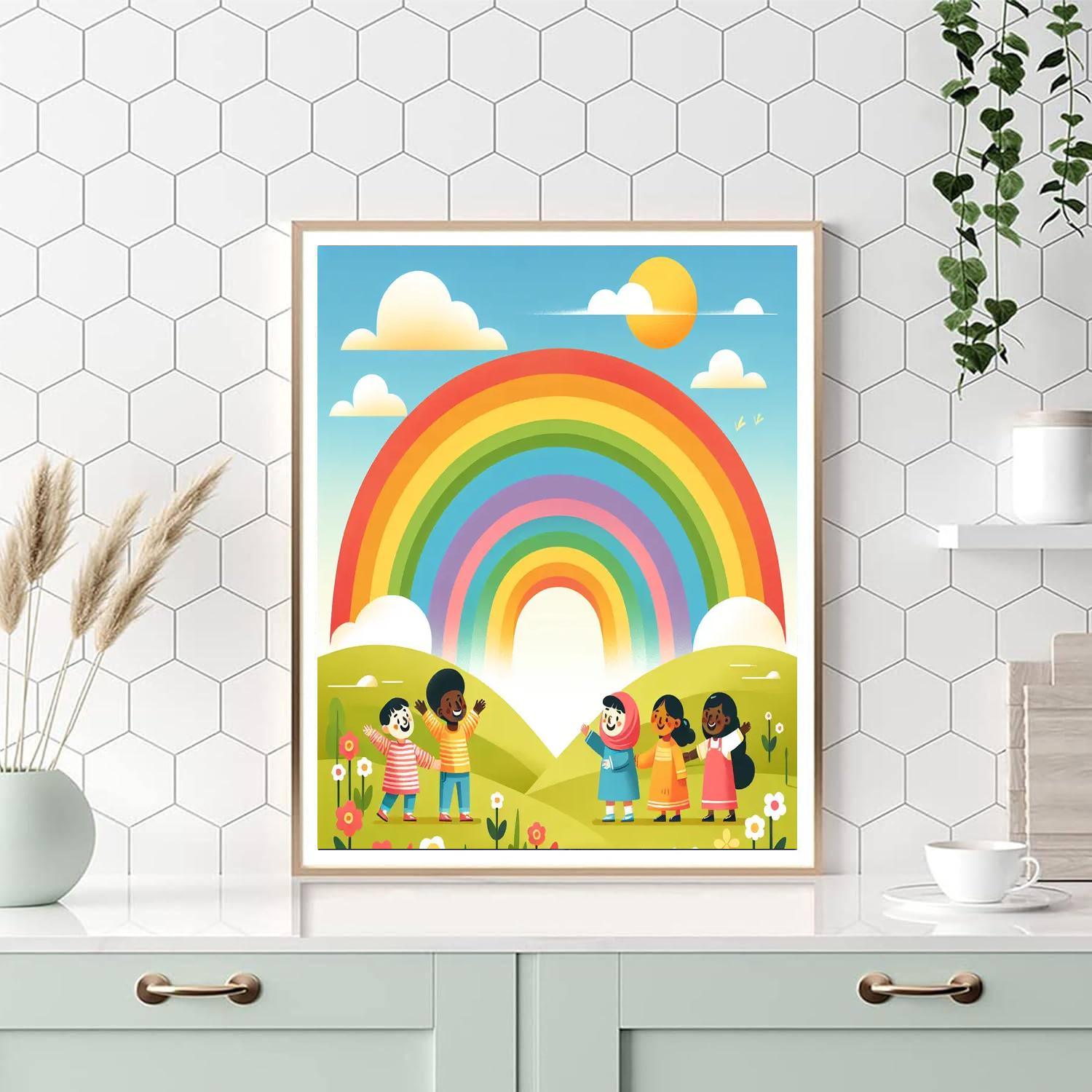 Playful Rainbow Pals Paint By Color