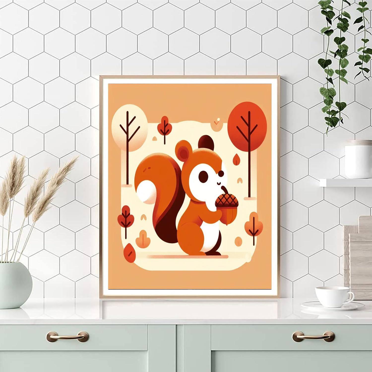 Clever Little Squirrels Paint By Number