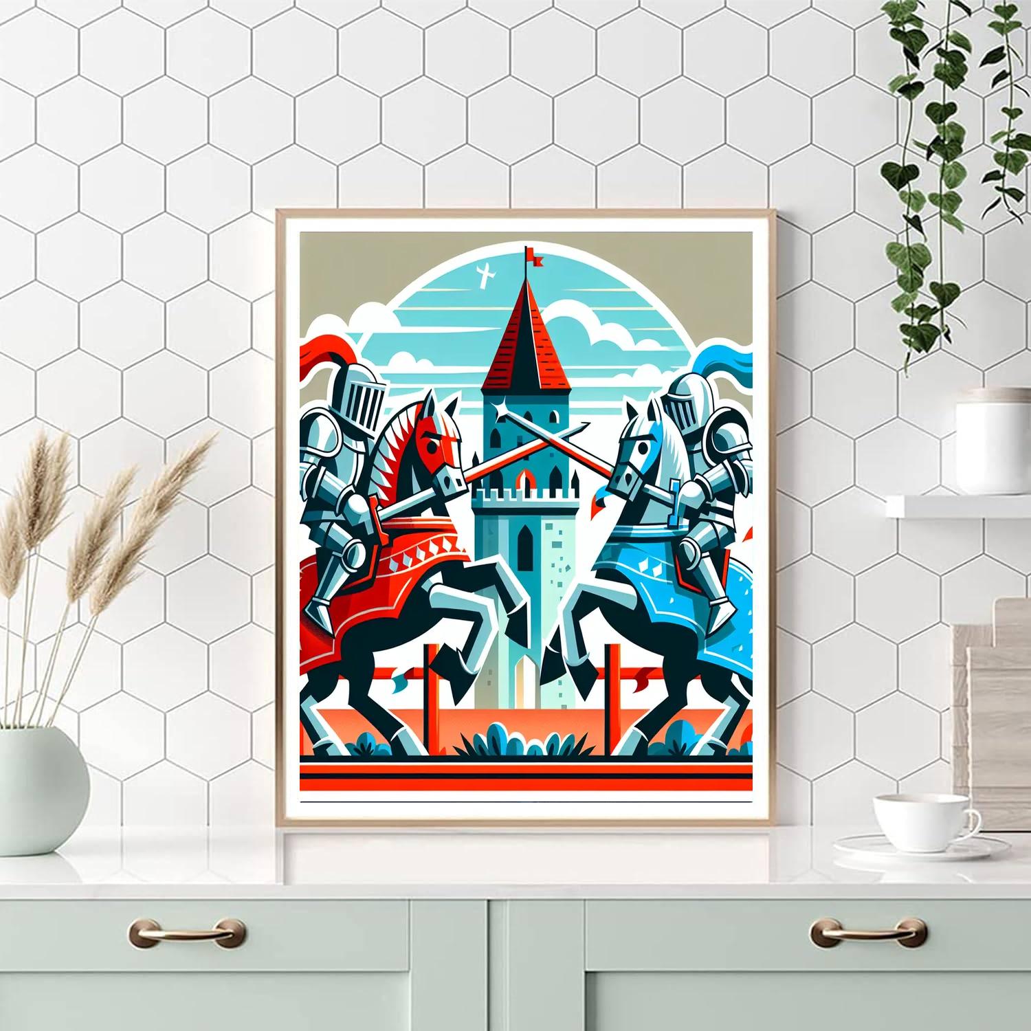 Medieval Knights Challenge DIY Paint By Numbers