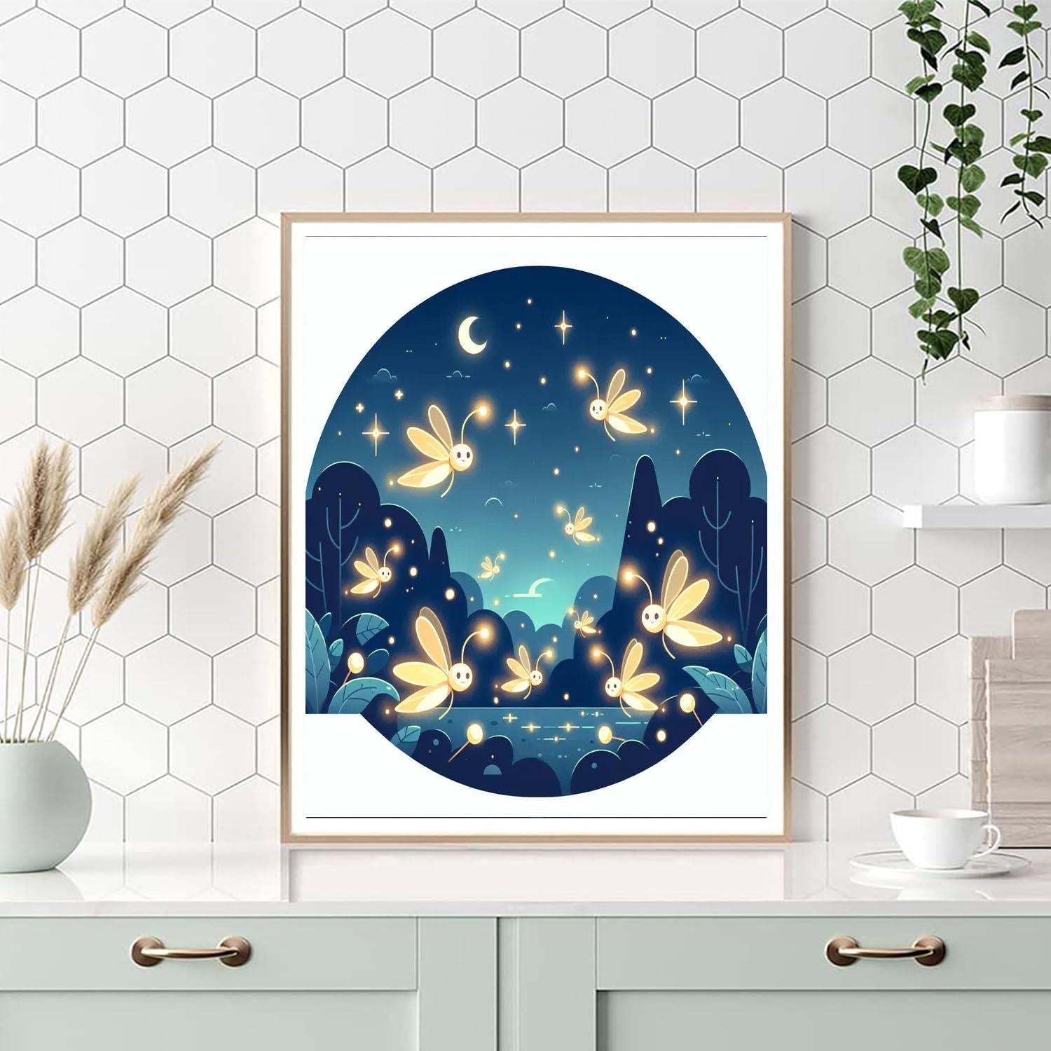 Friendly Firefly Night Paint By Numbers Art