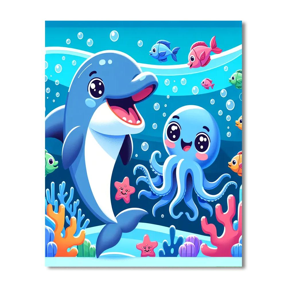 Sea Life Spectacle Paint By Numbers Art