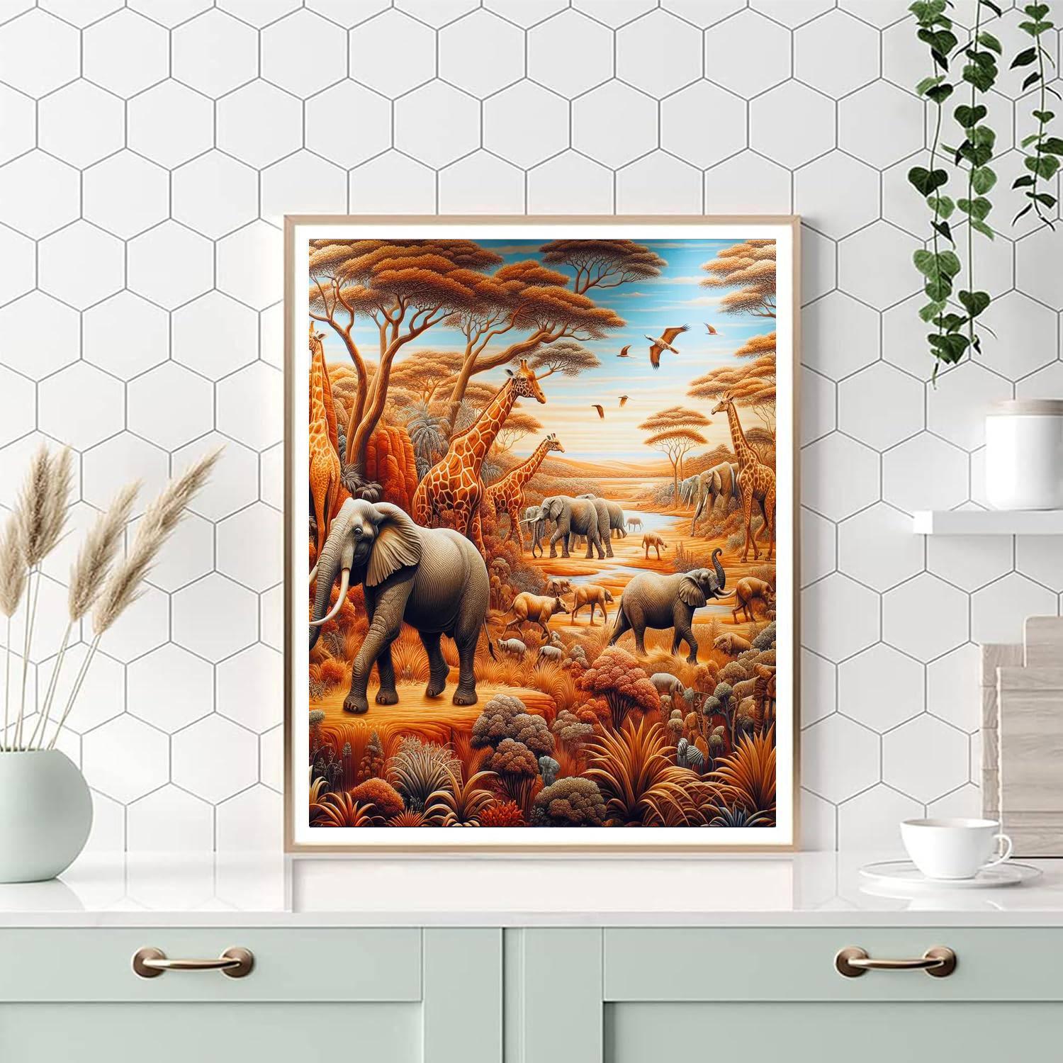 Dynamic Safari Journey Painting By Numbers Kit