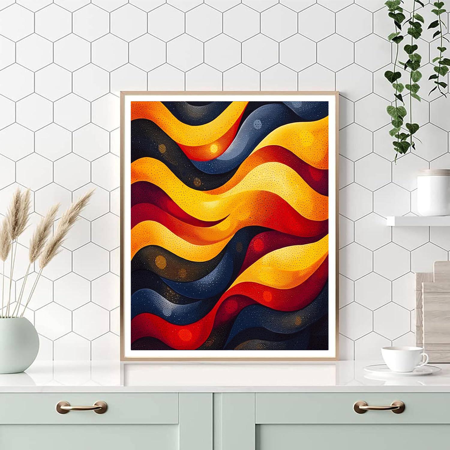 Yayoi Kusama Inspired Visionary Waves  DIY Paint By Numbers