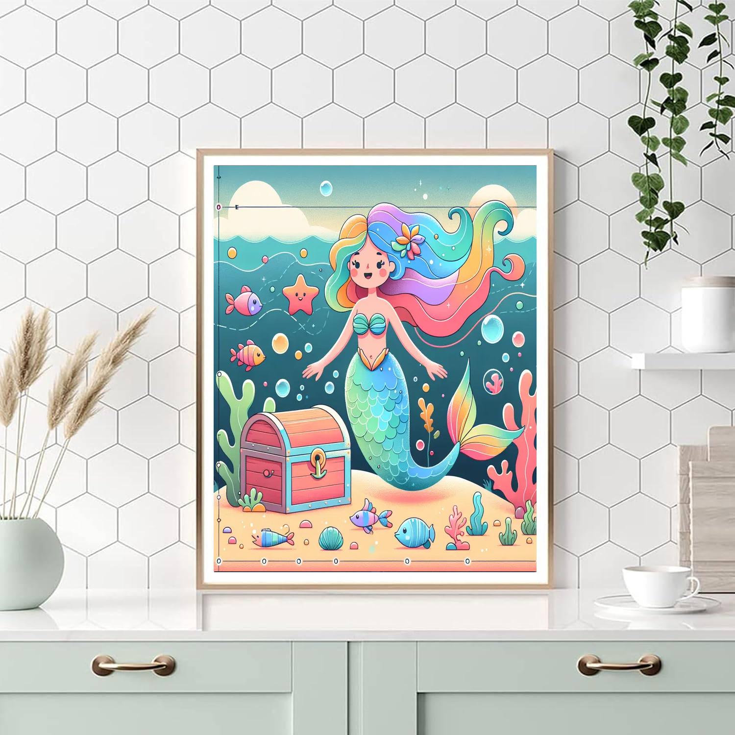 Mystical Mermaid's Treasure Paint By Numbers Art