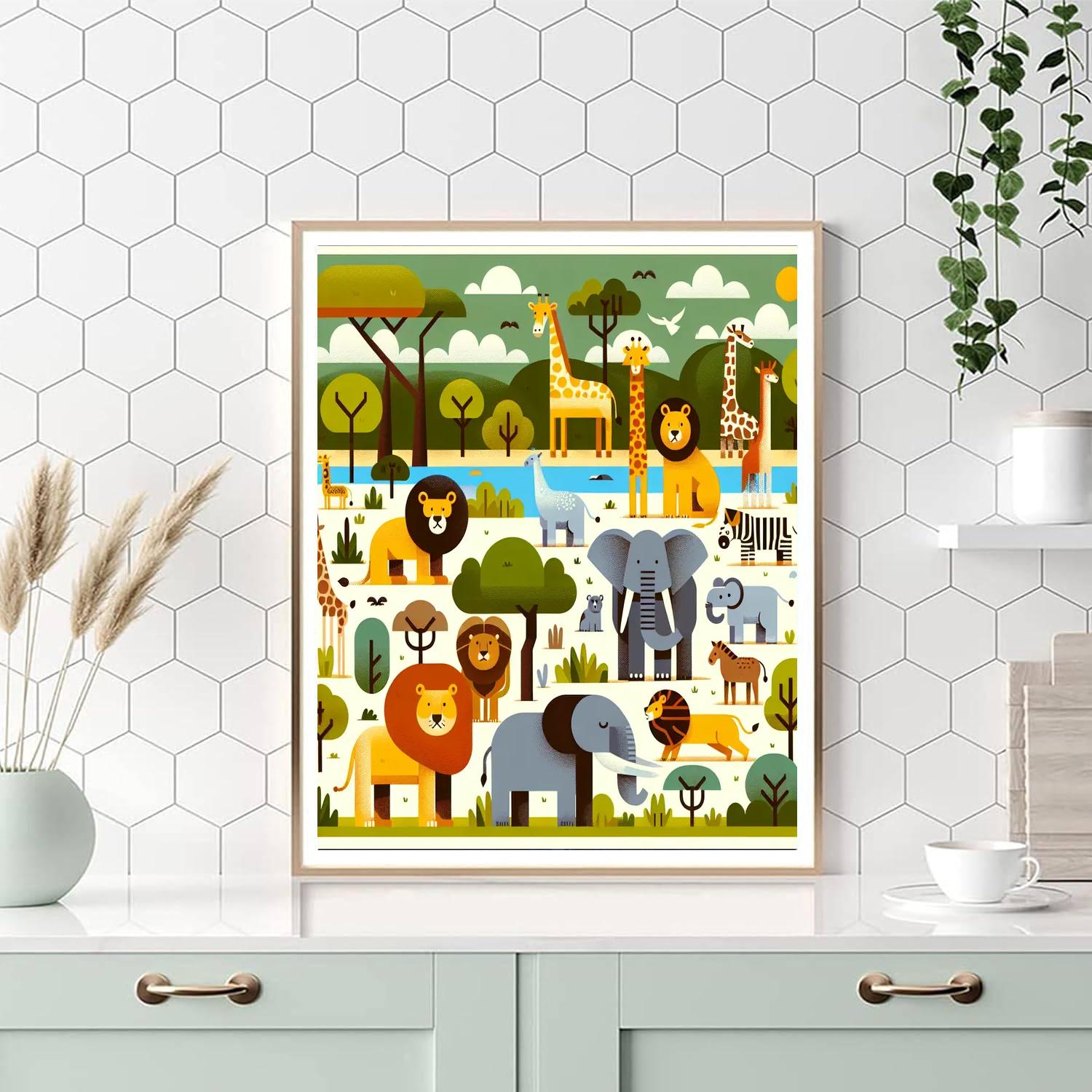 Zoo Animals Painting Number Kit