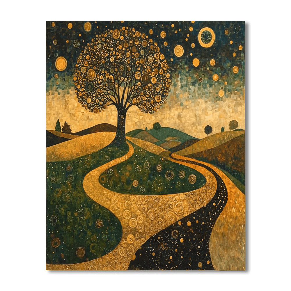 Gustav Klimt Inspired Serenade Of The Seasons  Paint By Color