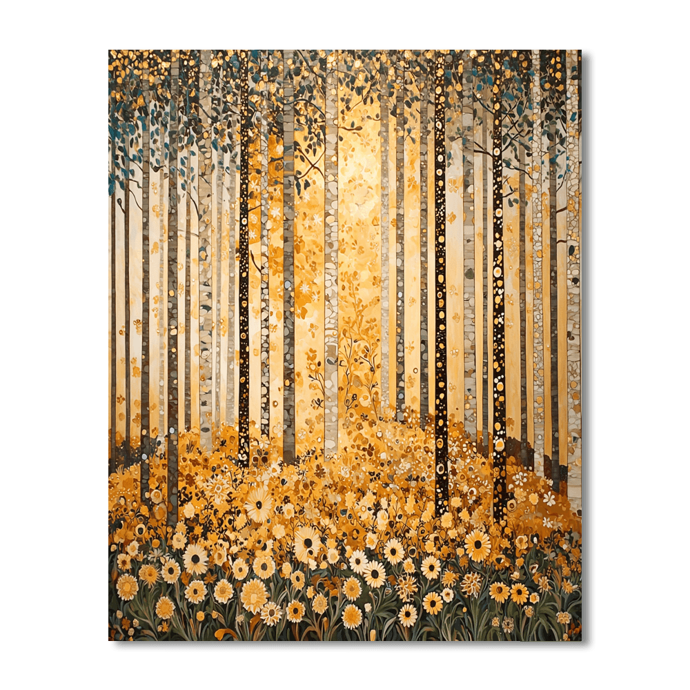Gustav Klimt Inspired Embrace Of The Forest  Paint By Numbers Art