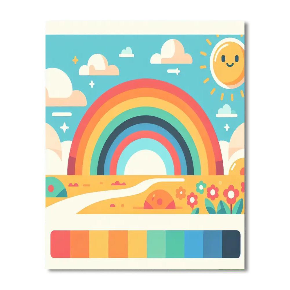 Whimsical Rainbow World Paint By Number