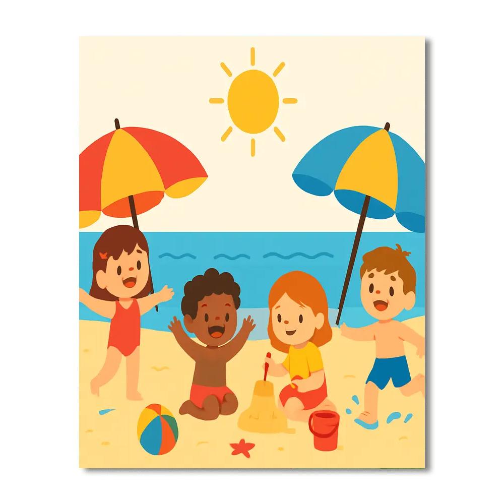 Joyful Adventure At The Beach Paint By Numbers Kits