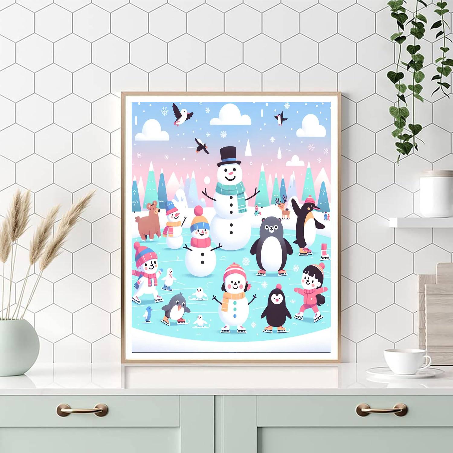 Happy Winter Fun Number Painting