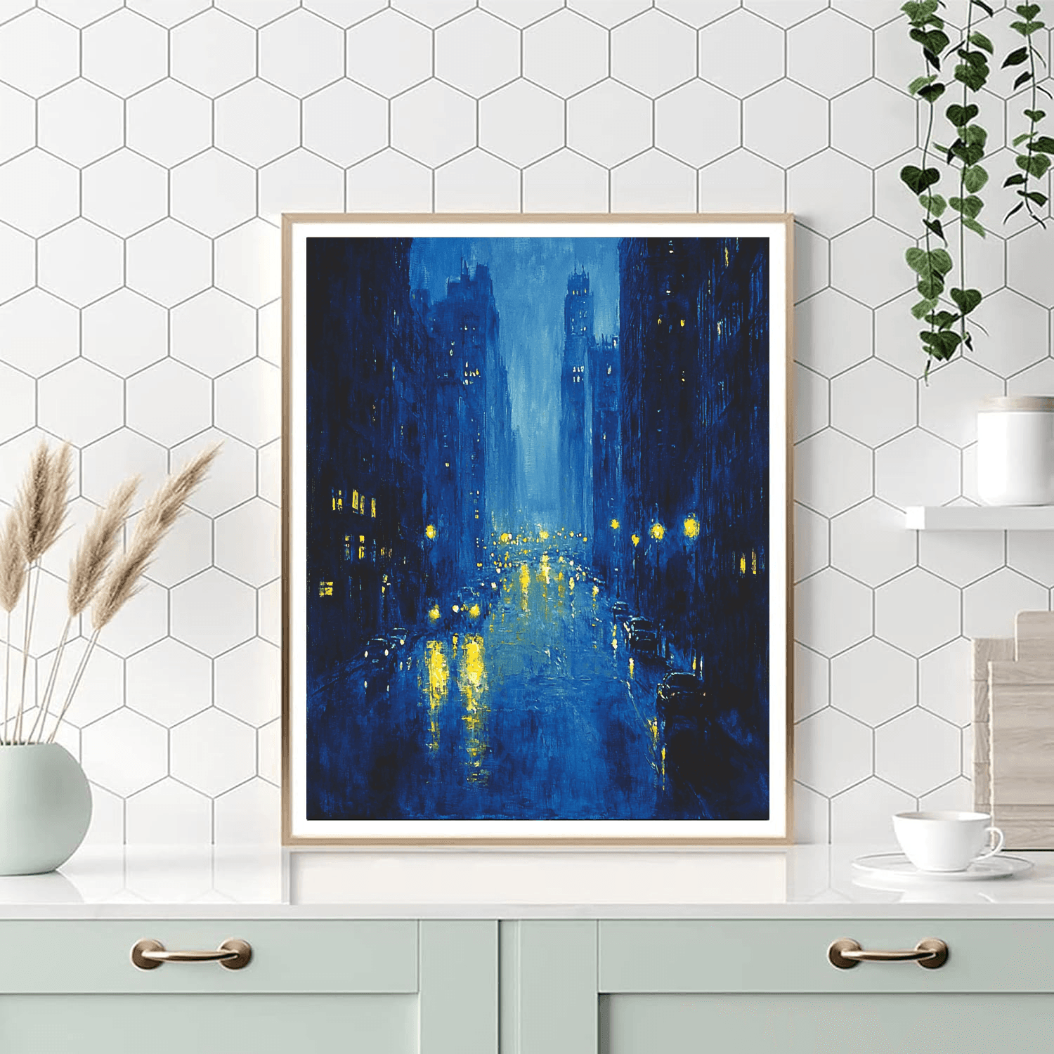 Edward Hopper Inspired Nostalgic City Lights  Paint By Numbers Kits