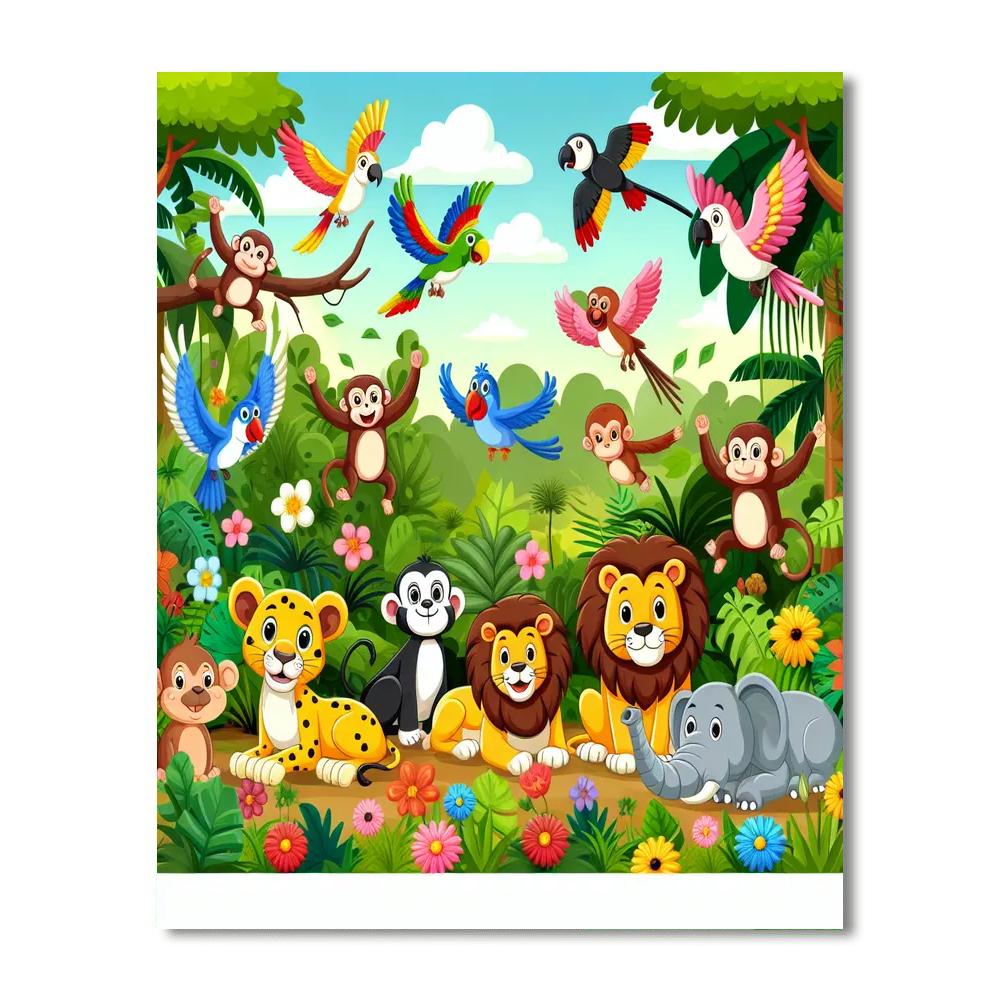 Jungle Safari Scene Paint By Color