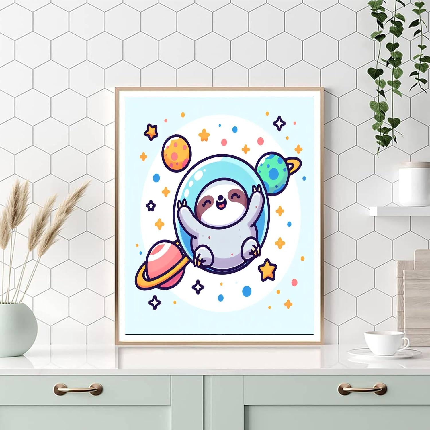 Space Sloth Expedition Number Painting