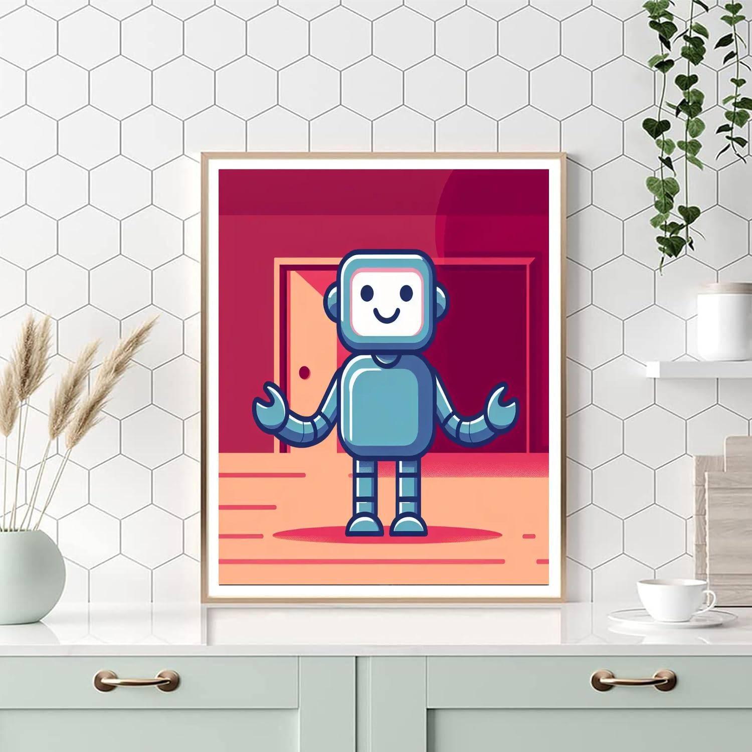 Friendly Robot Helper Paint By Number
