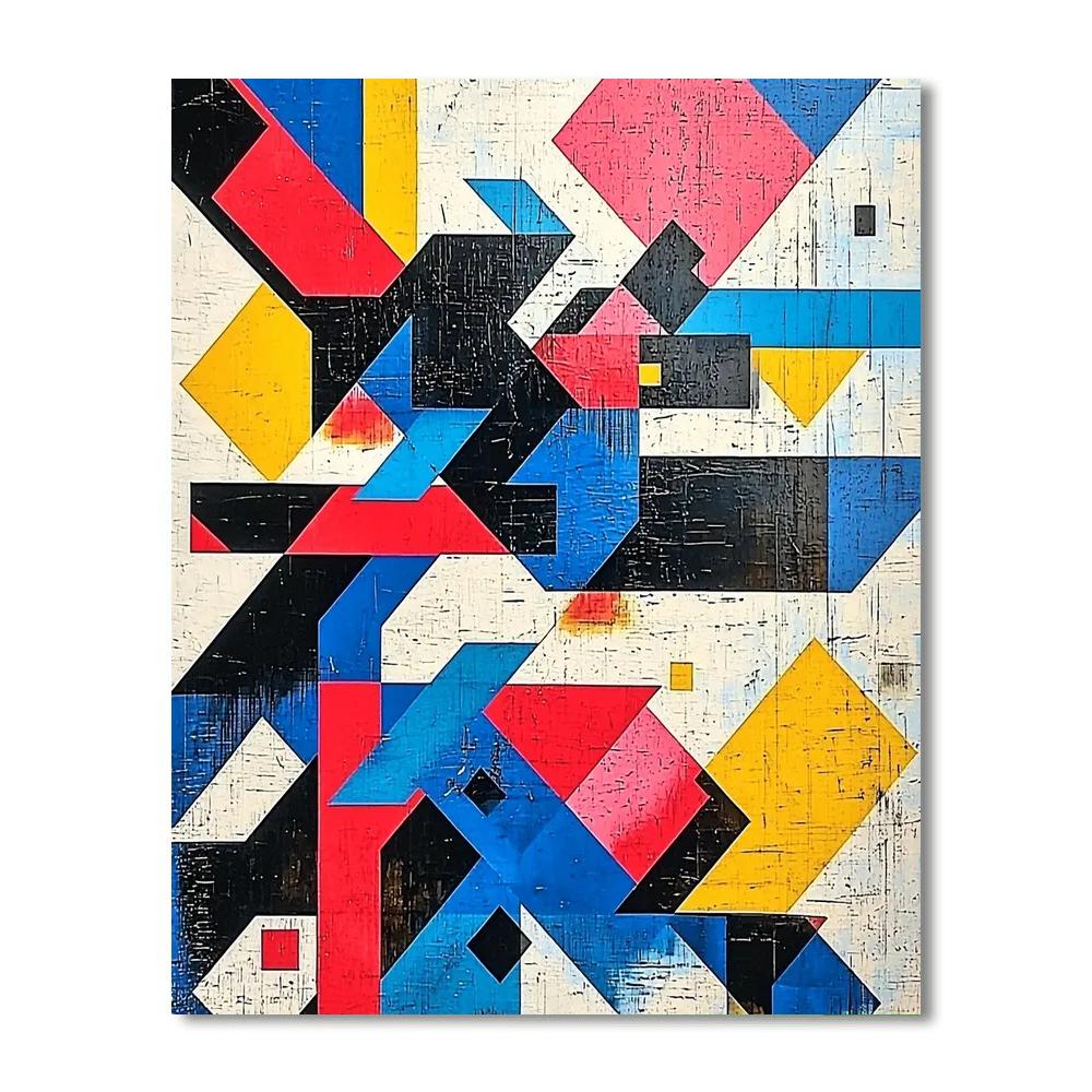 Kazimir Malevich Inspired Vibrant Complexity  Paint By Color