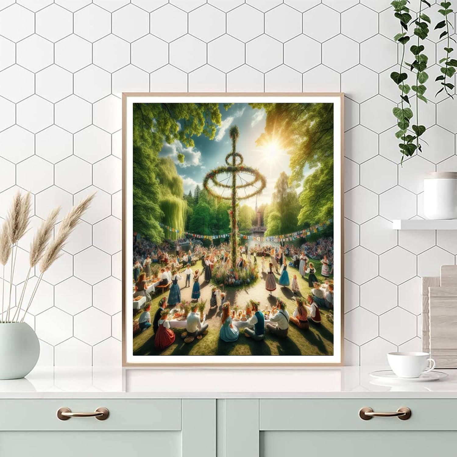 Midsummer Celebrations - Stockholm, Sweden Number Painting