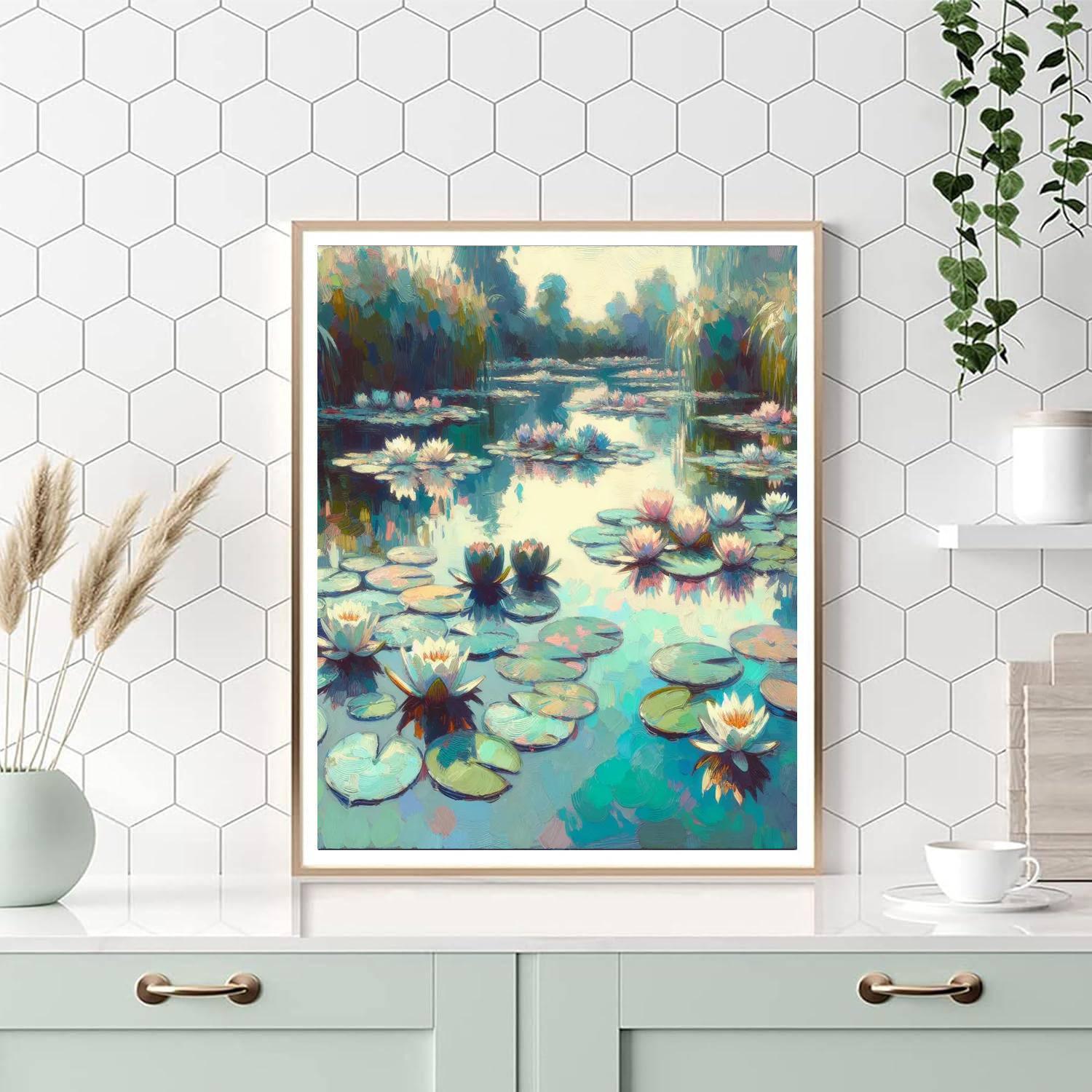 Monet's Water Lilies Serenity Painting By Numbers Kit