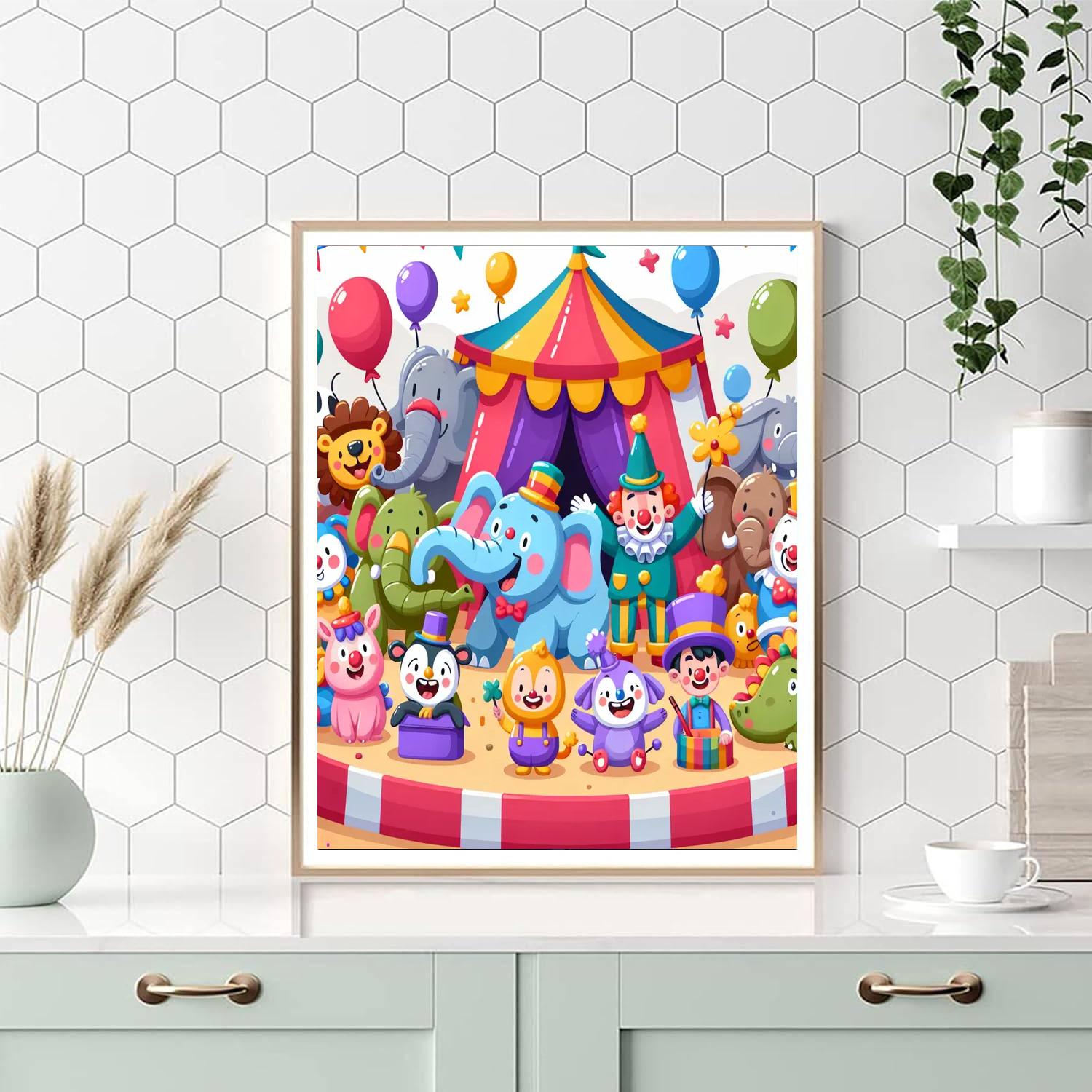 Cute Circus Friends Painting By Numbers Kit