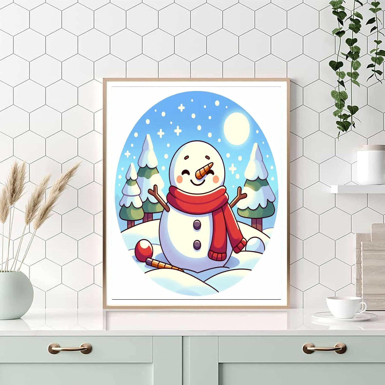 Frosty Snow Adventure Paint By Numbers Art