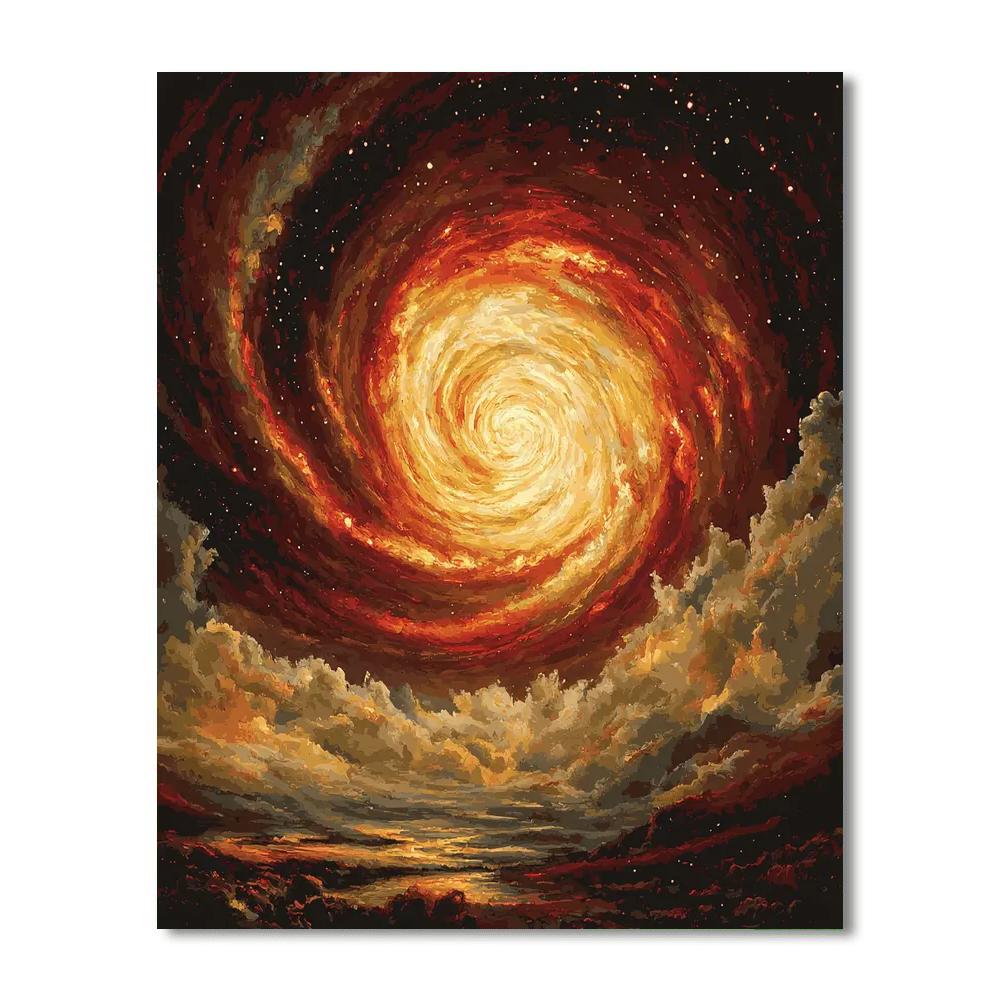 Caravaggio Inspired Cosmic Chiaroscuro  Number Painting