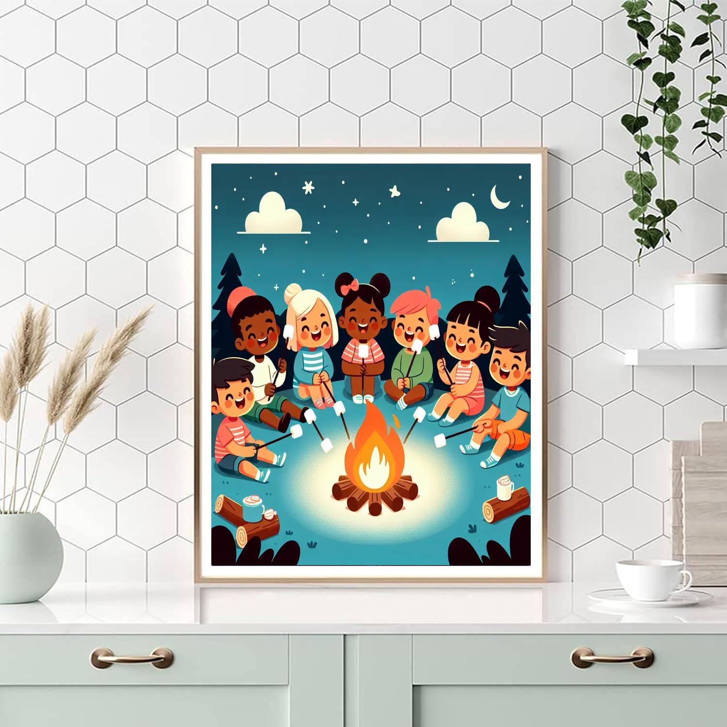 Dancing Around The Campfire Numbered Painting Kits