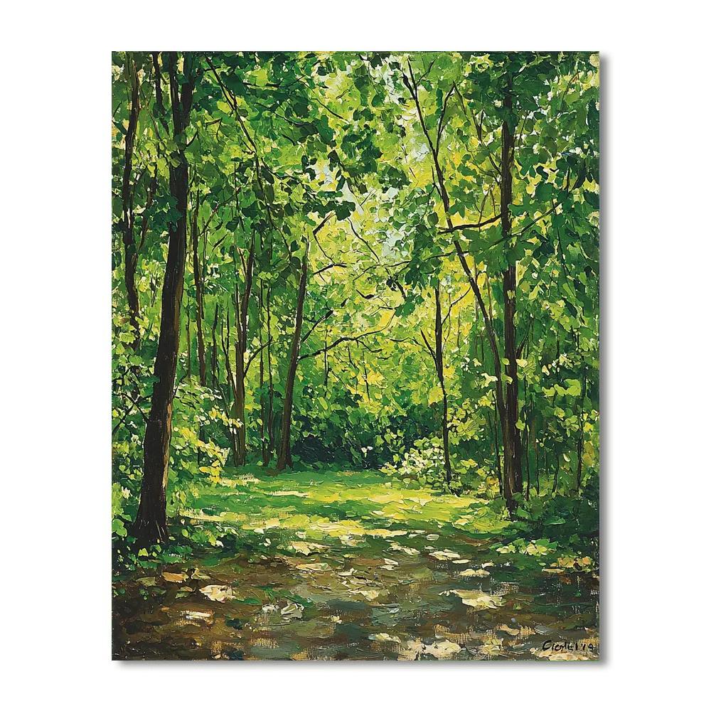 Paul Cézanne Inspired Mystical Forest Canopy  Number Painting