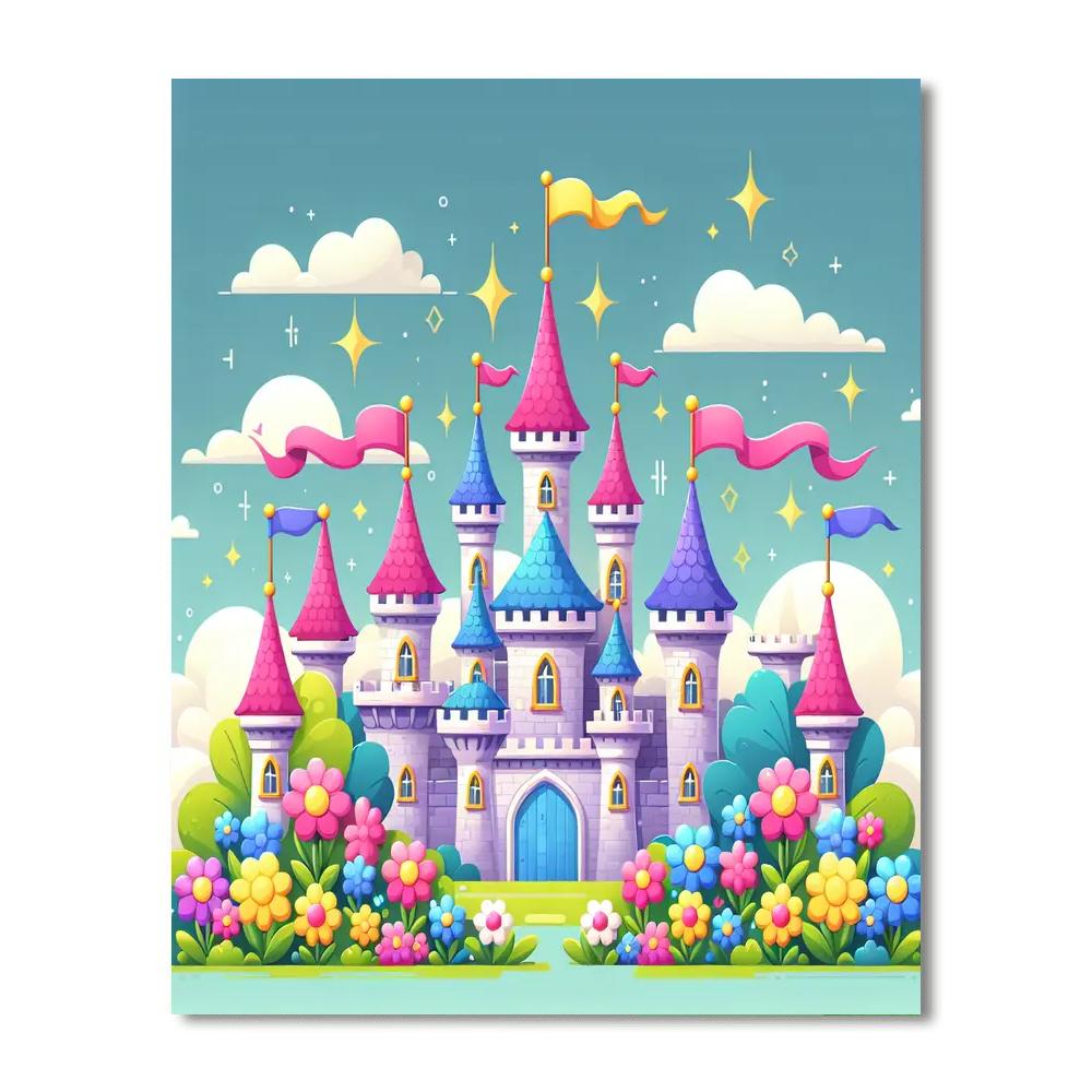 Majestic Fairy Tale Castle Painting Number Kit