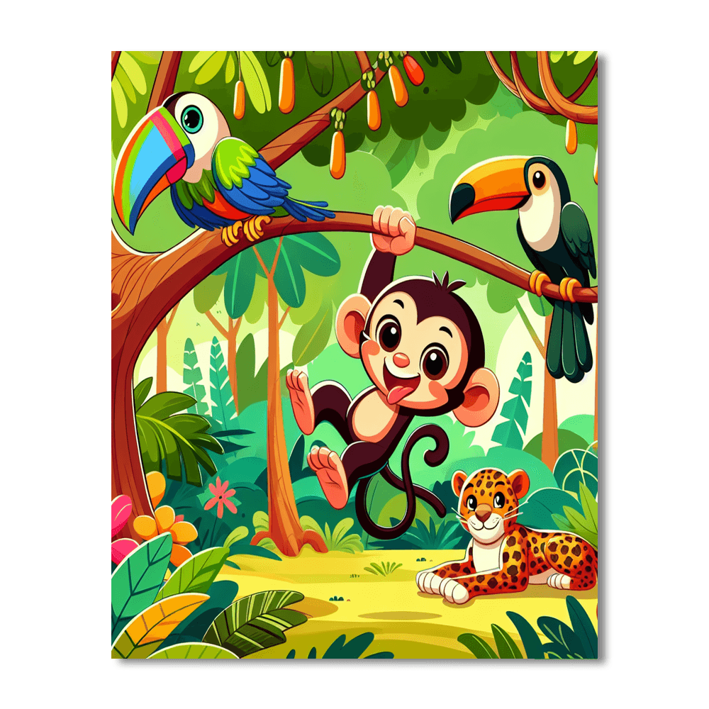 Friendly Jungle Friends Paint By Numbers