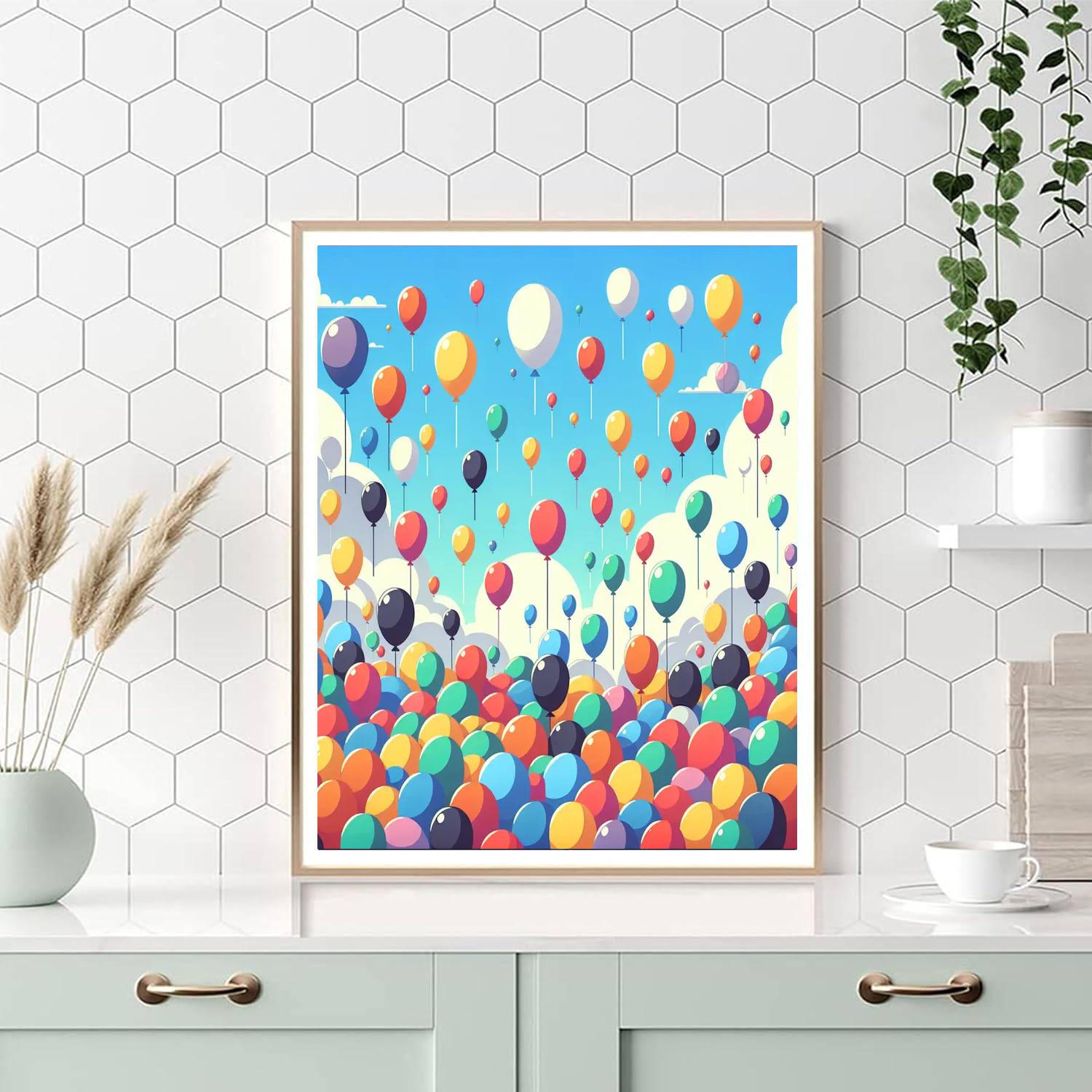Bright Bouncing Balloons Paint By Numbers Art