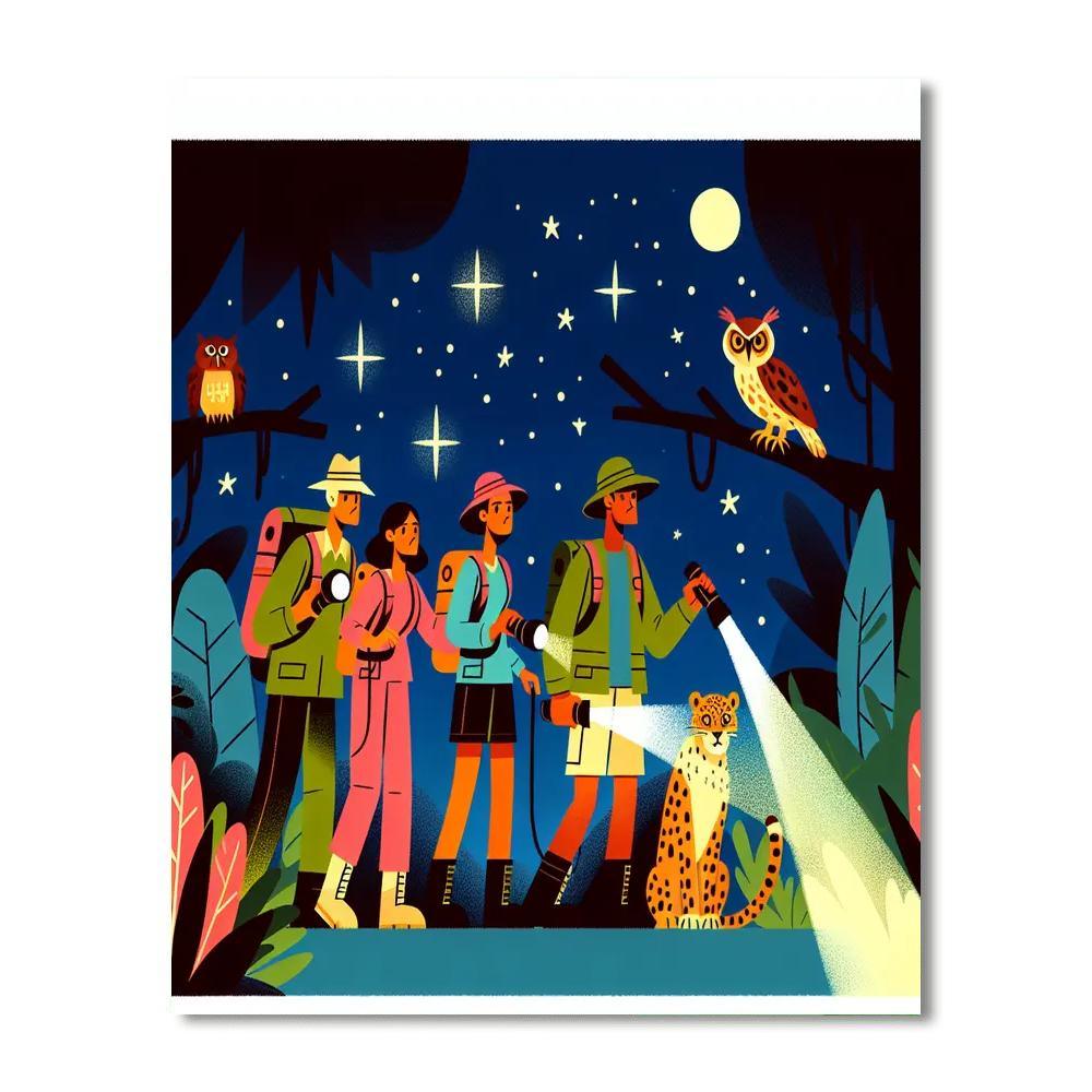Jungle Night Safari Painting By Numbers Kit