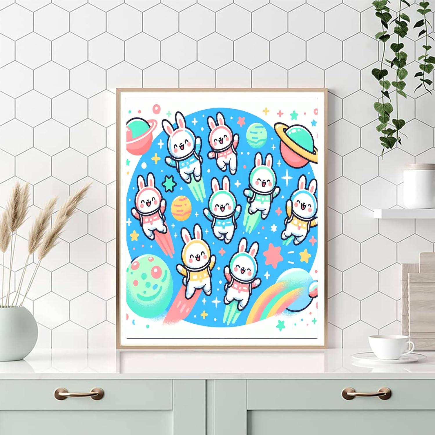 Energetic Space Bunnies Painting By Numbers Kit