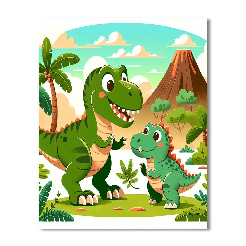 Whimsical Dinosaur Expedition Numbered Painting Kits