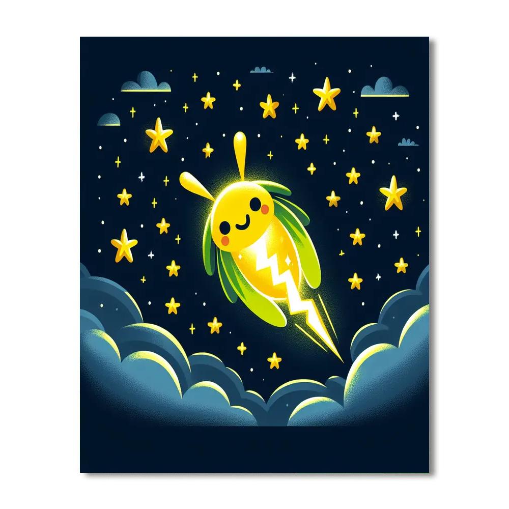 Lively Lightning Bug Number Painting