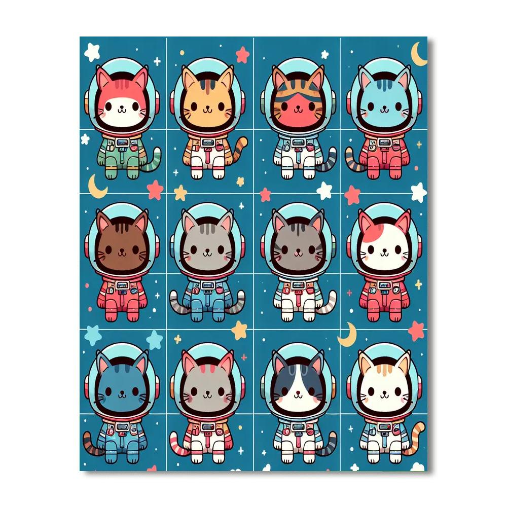 Cosmic Kitty Adventure Numbered Painting Kits