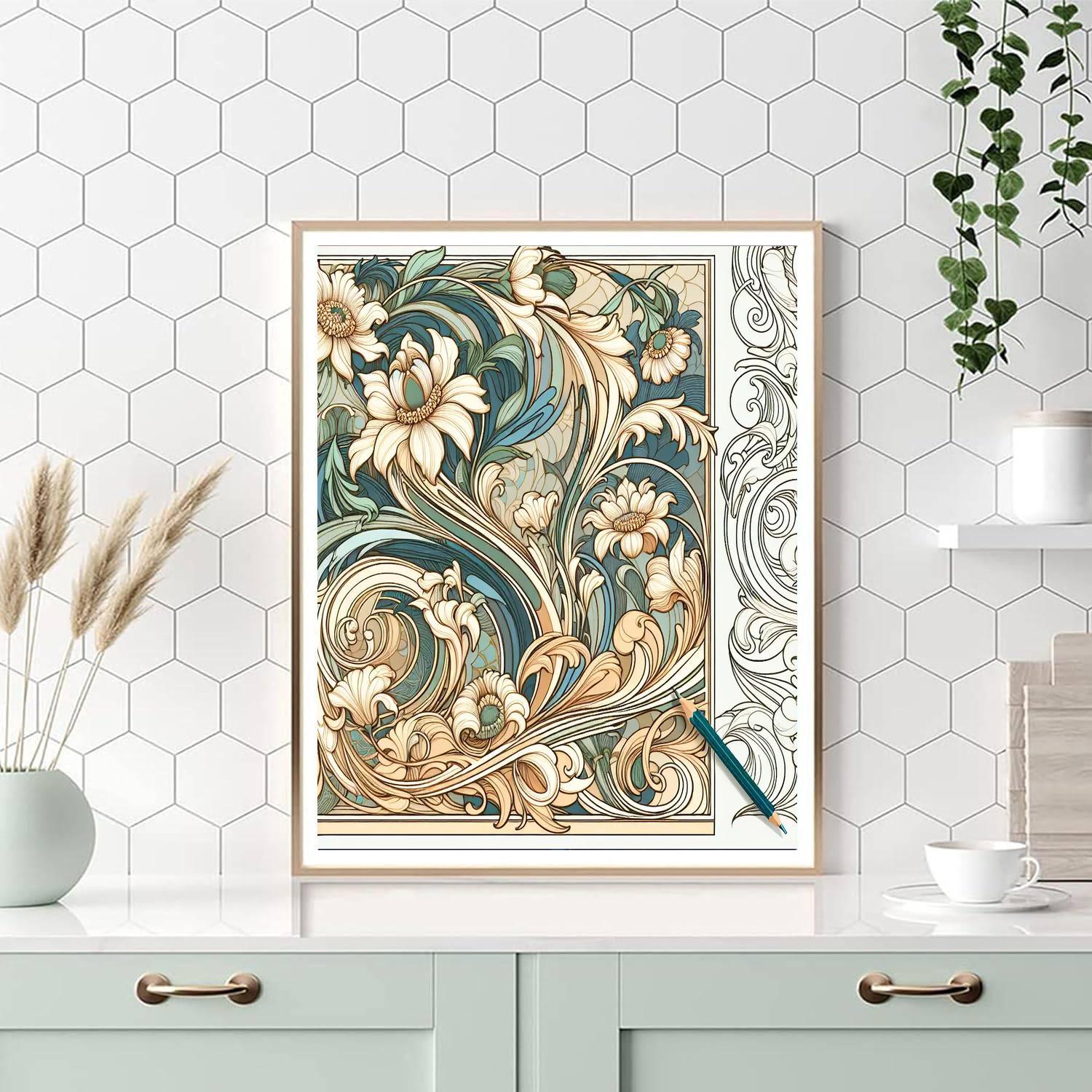 Art Nouveau Bloom Numbered Painting Kits
