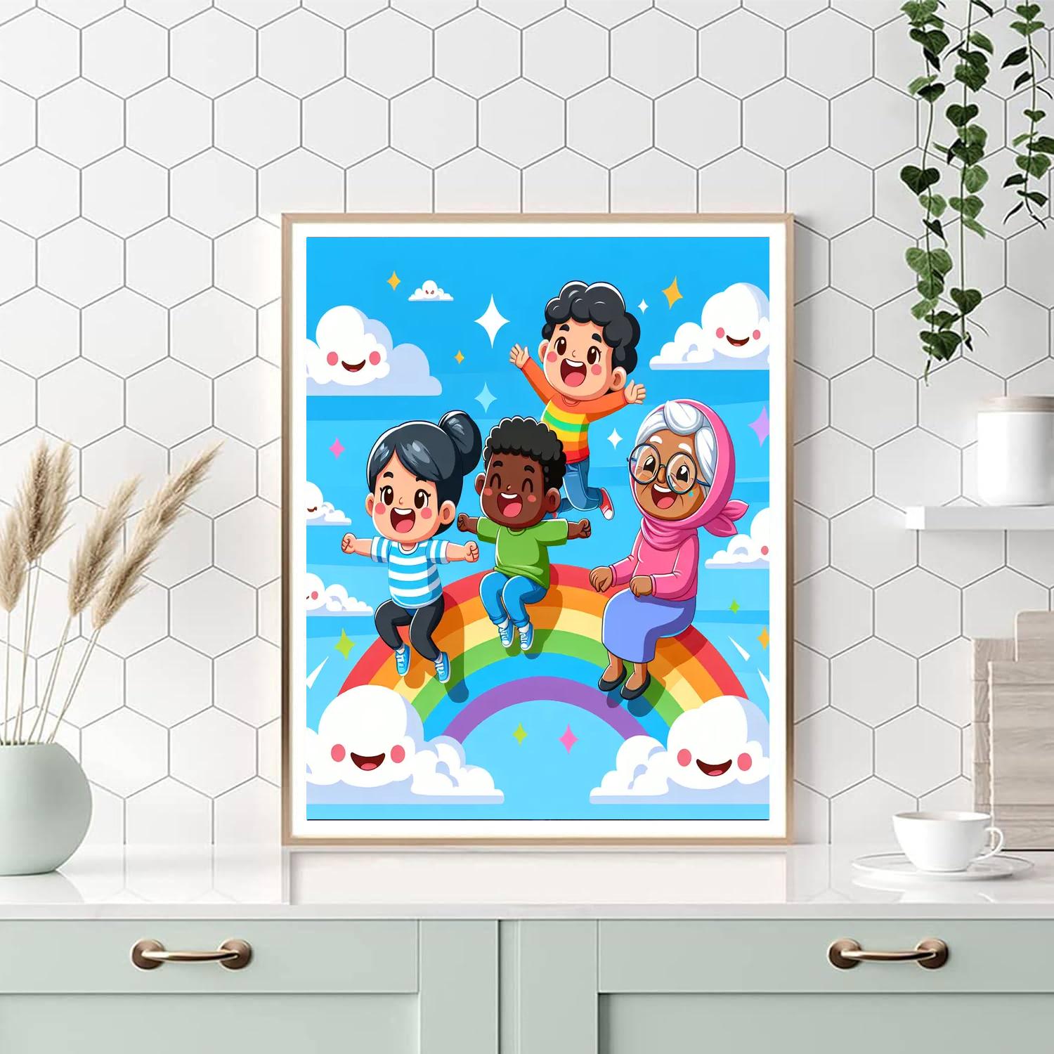 Riding Rainbows Painting Number Kit