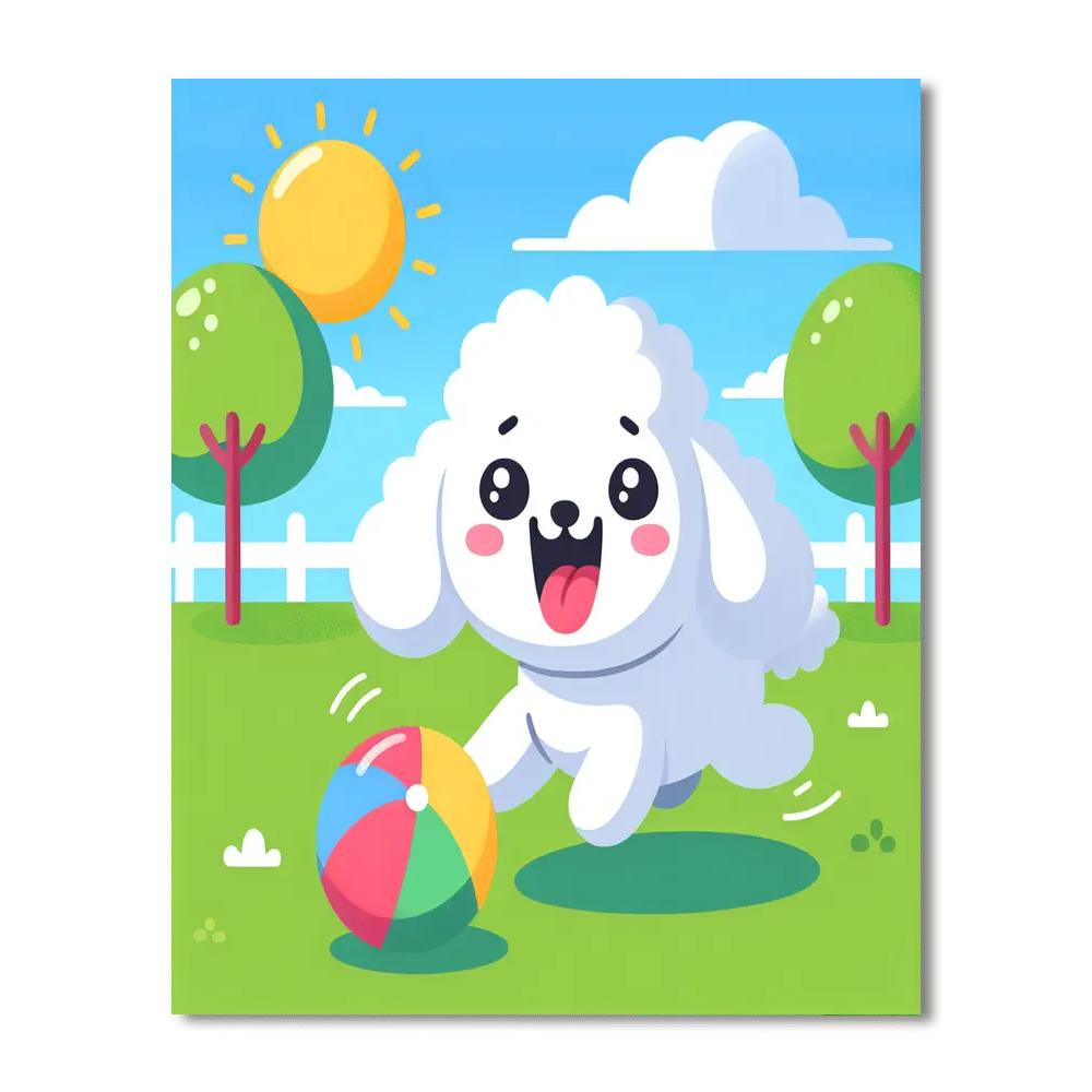 Playful Poodle DIY Paint By Numbers