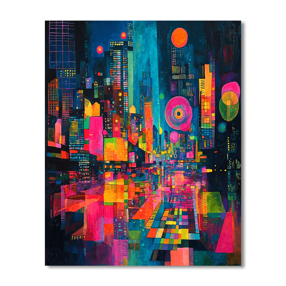 Wassily Kandinsky Inspired Abstract Citylights  Paint By Numbers Kits