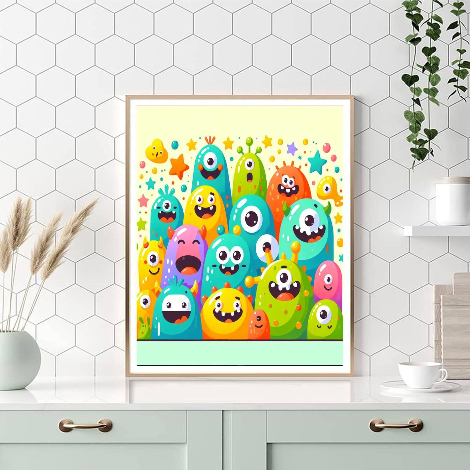 Giggling Monster Family Paint By Color