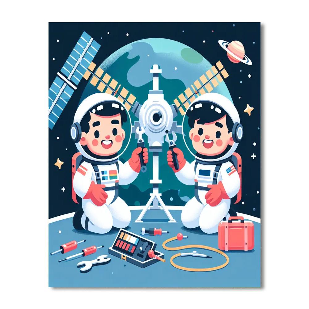 Space Station Rescue Paint By Numbers