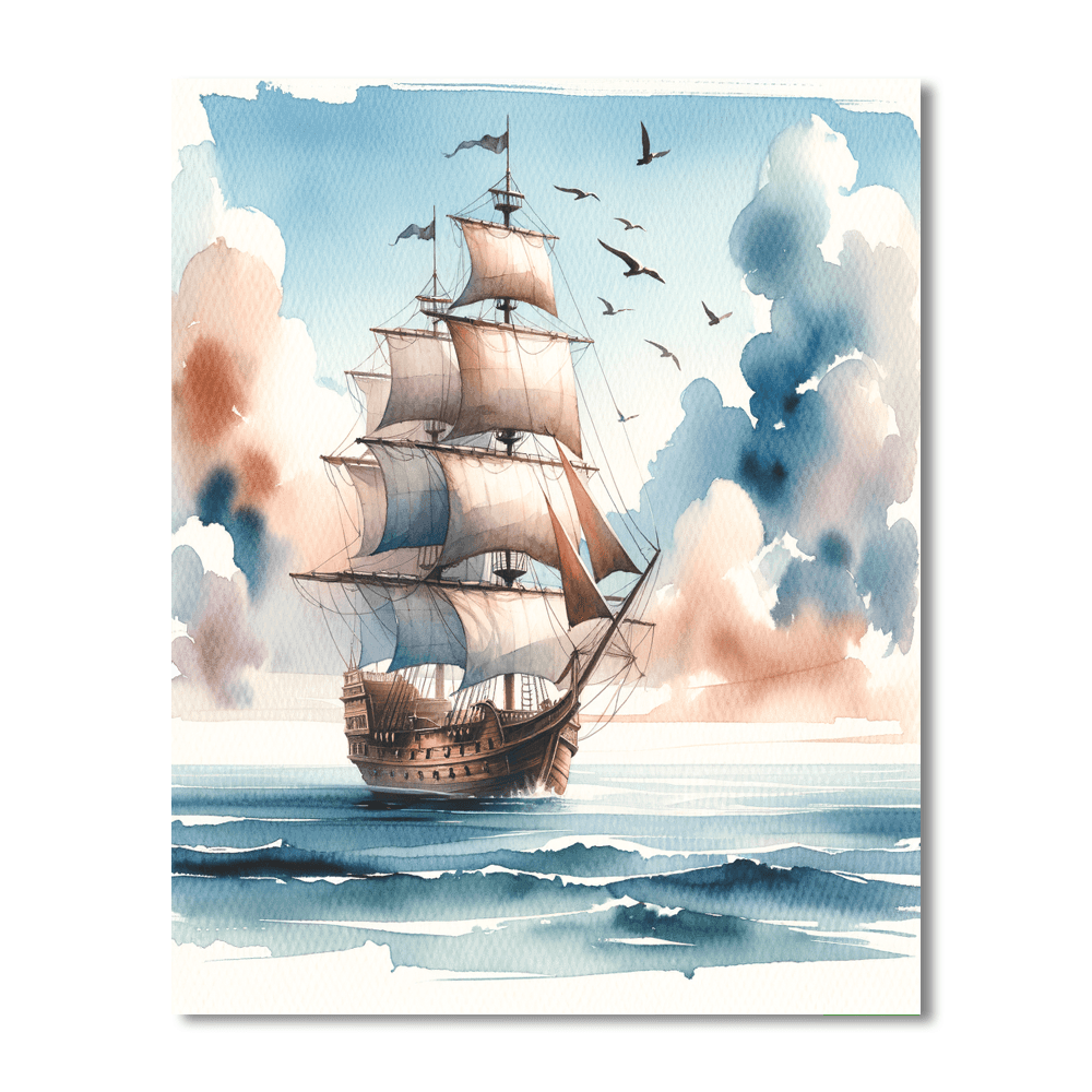Pirate Ship Voyage Paint By Numbers