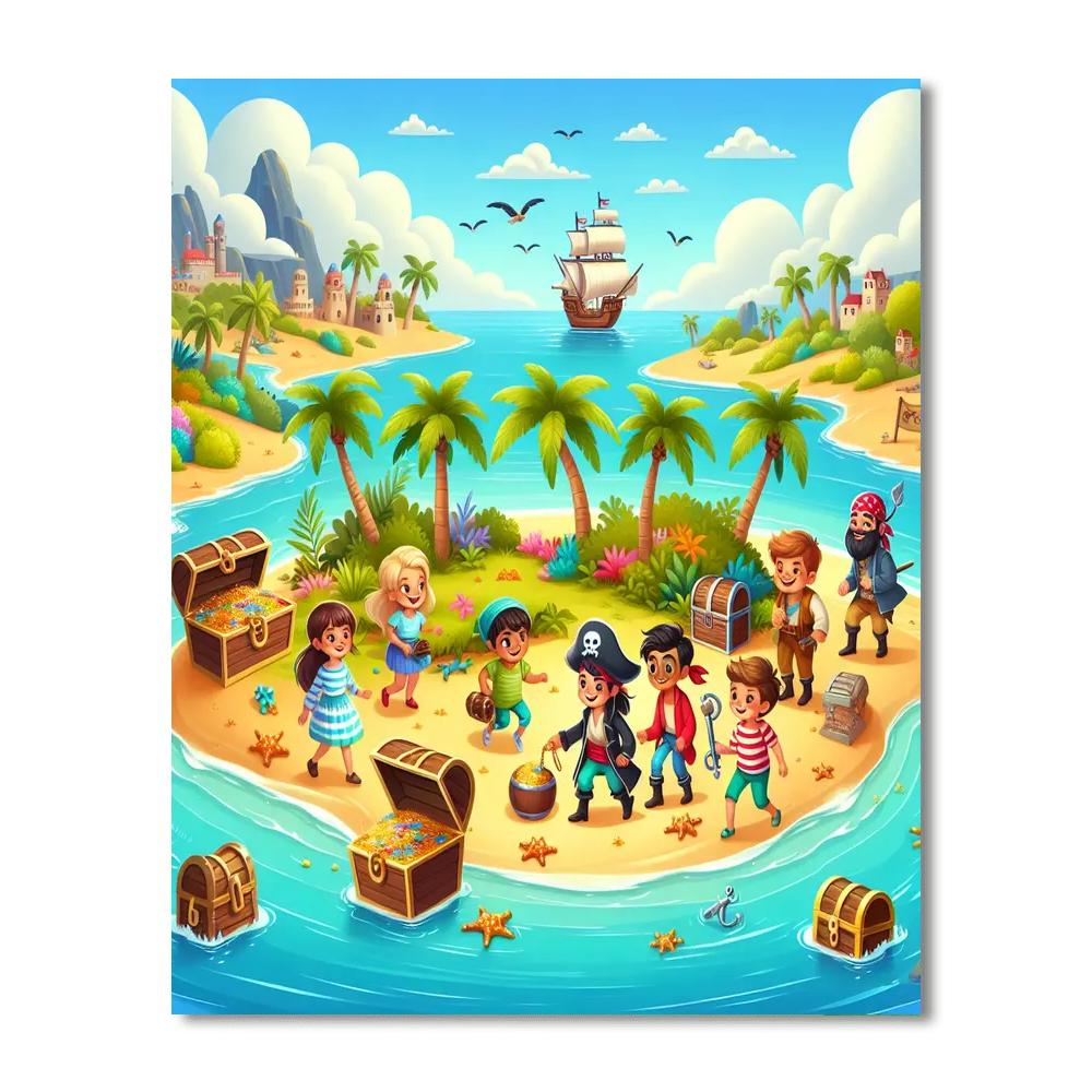 Fun Pirate Treasure Hunt Painting By Numbers Kit