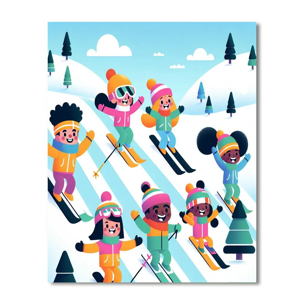 Skiing Adventure Journey Numbered Painting Kits