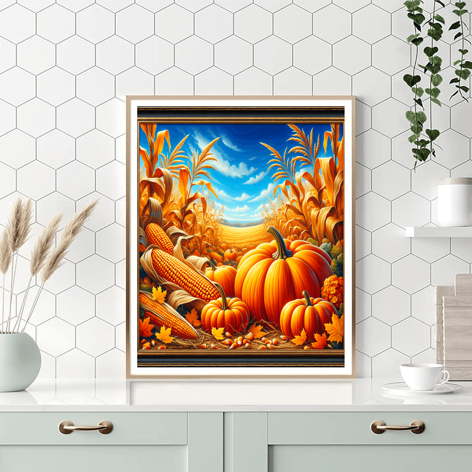 Golden Harvest Time Number Painting